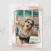 Elegant Roos Gold Graduation Party Invitation Kaart (Voorkant)