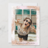 Elegant Roos Gold Graduation Party Invitation Kaart (Voorkant)