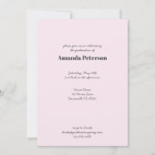 Elegant Roos Gold Graduation Party Invitation Kaart (Achterkant)