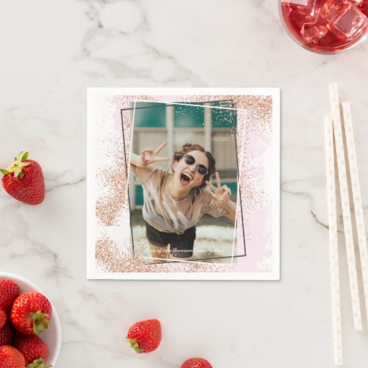 Elegant Roos Gold Graduation Party Servet (Insitu)