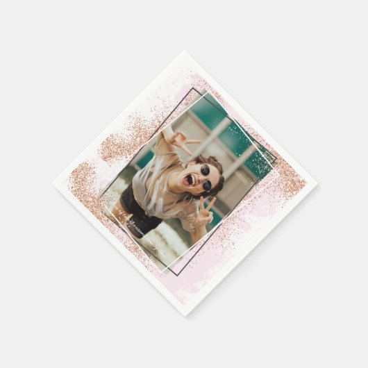 Elegant Roos Gold Graduation Party Servet (Hoek)