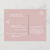 Elegant Roos Gold & Gray Menu Keuze RSVP-Briefkaar (Achterkant)