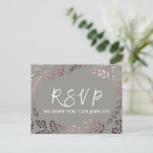 Elegant Roos Gold & Gray Menu Keuze RSVP-Briefkaar (Staand voorkant)