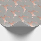 Elegant Roos Gold Grey Kerstrendierpatroon Cadeaupapier (Hoek)