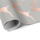 Elegant Roos Gold Grey Kerstrendierpatroon Cadeaupapier (Rol Hoek)