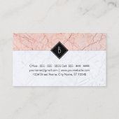 Elegant Roos Gold Grey Marble Visitekaartje (Achterkant)