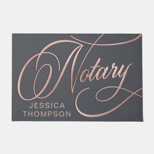 Elegant Roos Gold & Grey Notary Loan Agent Deurmat (Voorkant)