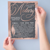 Elegant Roos Gold & Grey Notary Loan Agent Flyer (Hand)