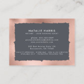 Elegant Roos Gold & Grey Notary Loan Agent Visitekaartje (Achterkant)
