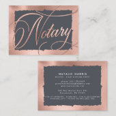 Elegant Roos Gold & Grey Notary Loan Agent Visitekaartje (Voorkant / Achterkant)