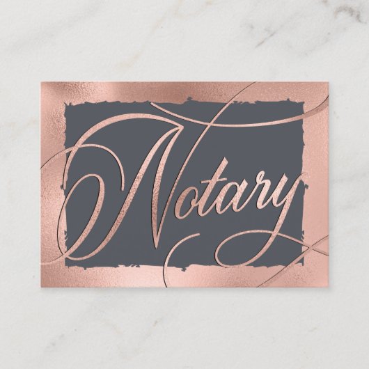 Elegant Roos Gold & Grey Notary Loan Agent Visitekaartje (Voorkant)