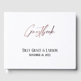 Elegant Roos Gold Handbook Simple Guestbook Gastenboek