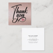 Elegant Roos Gold Hartelijk dank Vierkante Visitekaartje (Voorkant / Achterkant)