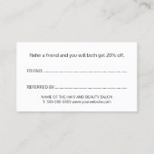 Elegant Roos Gold Heart Beauty Salon Referral (Achterkant)