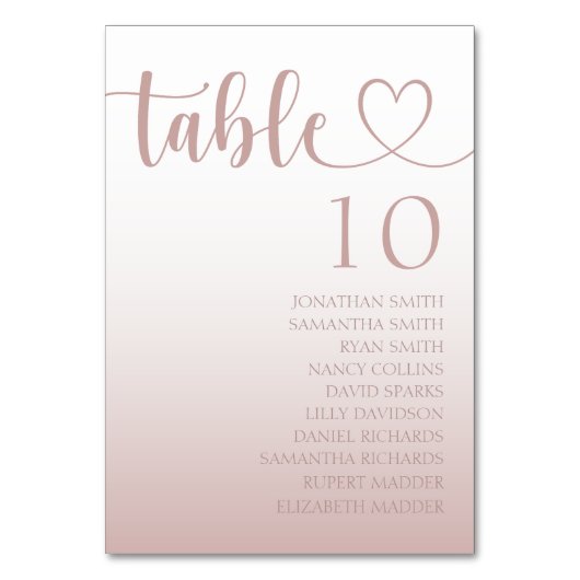 Elegant Roos Gold Heart gradiënt bruiloft Kaart (Voorkant)