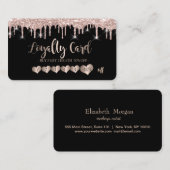 Elegant Roos Gold Hearts Glitter Drivers Klantenkaartje (Voorkant / Achterkant)