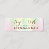 Elegant Roos Gold Hearts, Iridescent Holographic Klantenkaartje (Voorkant)