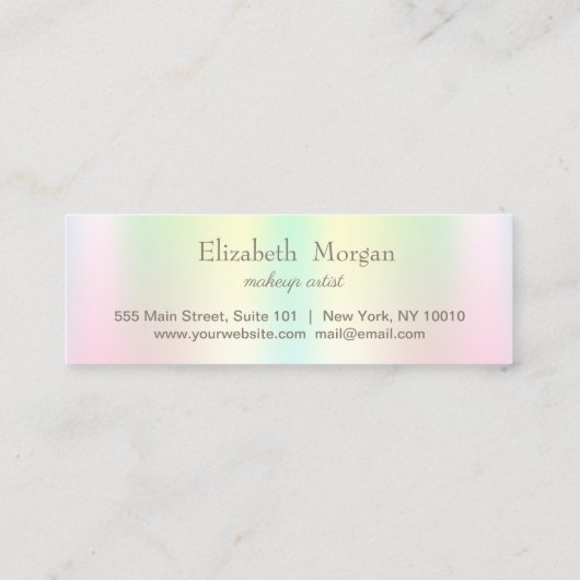 Elegant Roos Gold Hearts, Iridescent Holographic Klantenkaartje (Achterkant)