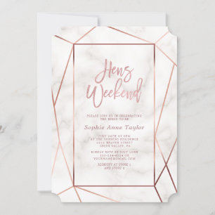 Elegant Roos Gold Hens Weekend Bachelorette Kaart