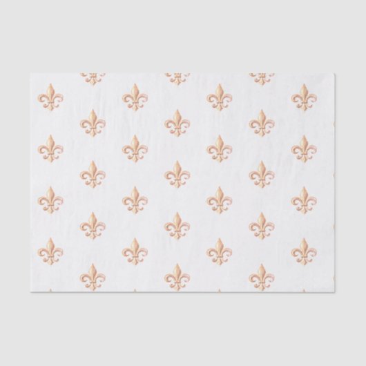 Elegant Roos-Gold  Heraldic Fleur de lis Tissuepapier (Voorkant)