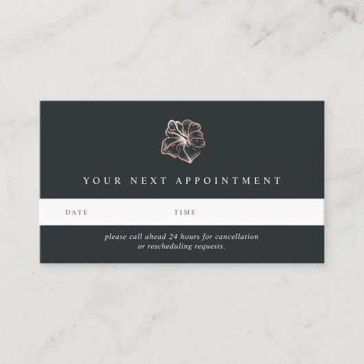 Elegant Roos Gold Hibiscus Flower Afsprakenkaartje (Voorkant)