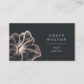 Elegant Roos Gold Hibiscus Flower Visitekaartje (Voorkant)