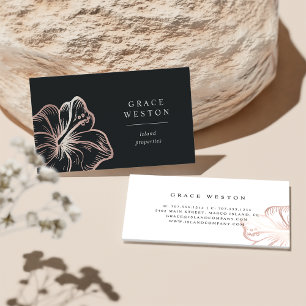 Elegant Roos Gold Hibiscus Flower Visitekaartje