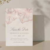 Elegant Roos Gold Hibiscus Flower Wedding Save The Date