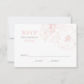 Elegant Roos Gold Hibiscus Flowers Weddenschap RSVP Kaartje (Voorkant)