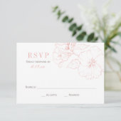 Elegant Roos Gold Hibiscus Flowers Weddenschap RSVP Kaartje (Staand voorkant)