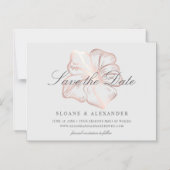 Elegant Roos Gold Hibiscus Wedding Save the Date Magnetische Uitnodiging (Voorkant)
