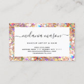 Elegant Roos Gold Holographic Glitter Makeup Hair Visitekaartje (Achterkant)