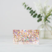 Elegant Roos Gold Holographic Glitter Makeup Hair Visitekaartje (Staand voorkant)