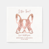 Elegant Roos Gold Ik doe te Franse Bulldog bruilof Servet (Voorkant)