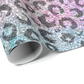 Elegant Roos Gold Iridescent Glitter Leopard Print Cadeaupapier (Rol Hoek)