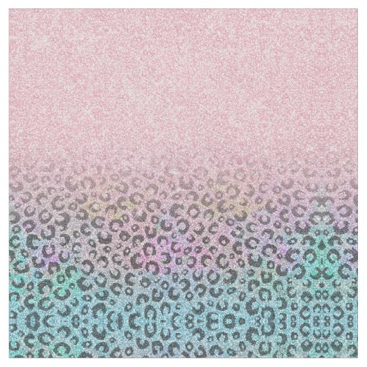 Elegant Roos Gold Iridescent Glitter Leopard Print Stof (Close Up)