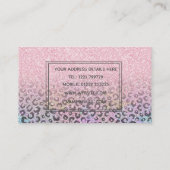 Elegant Roos Gold Iridescent Glitter Leopard Print Visitekaartje (Achterkant)