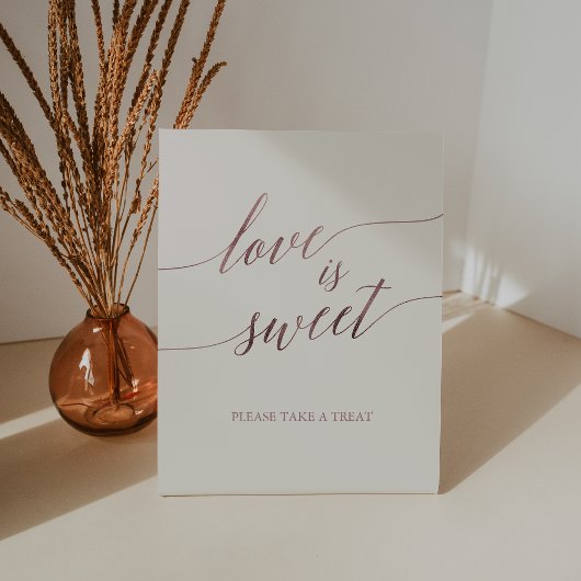 Elegant Roos Gold | Ivory Love is Sweet Reclamebord Met Voetstuk