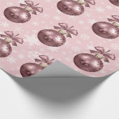 Elegant Roos Gold Kerstannament Patroon Cadeaupapier (Hoek)