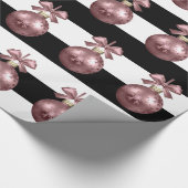 Elegant Roos Gold Kerstannament Patroon Cadeaupapier (Hoek)