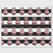 Elegant Roos Gold Kerstannament Patroon Cadeaupapier (Vlak)