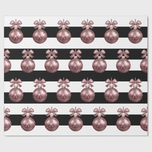 Elegant Roos Gold Kerstannament Patroon Cadeaupapier (Vlak)