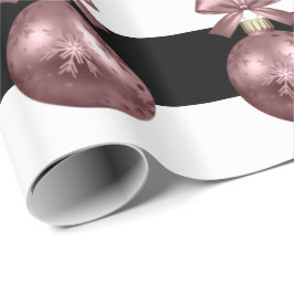 Elegant Roos Gold Kerstannament Patroon Cadeaupapier