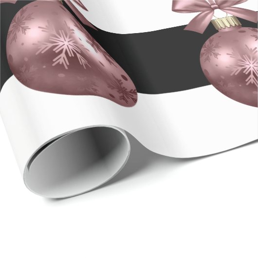 Elegant Roos Gold Kerstannament Patroon Cadeaupapier (Rol Hoek)