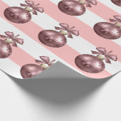 Elegant Roos Gold Kerstannament Patroon Cadeaupapier (Hoek)