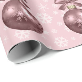 Elegant Roos Gold Kerstannament Patroon Cadeaupapier