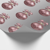 Elegant Roos Gold Kerstannament Patroon Cadeaupapier (Hoek)