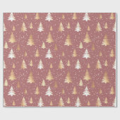 Elegant Roos Gold kerstboompatroon Cadeaupapier (Vlak)