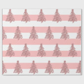 Elegant Roos Gold kerstboomstructuur Cadeaupapier (Vlak)