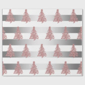 Elegant Roos Gold kerstboomstructuur Cadeaupapier (Vlak)